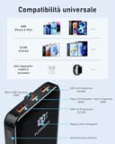 Power Bank 22.5W 20000mAh Bateria Externa Carga Rapida, Bateria Portatil PD3.0 QC4.0, Powerbank USB C Input & Output con Pantalla LCD Compatible con Smartphones, smartwatches, etc (black02) - 5