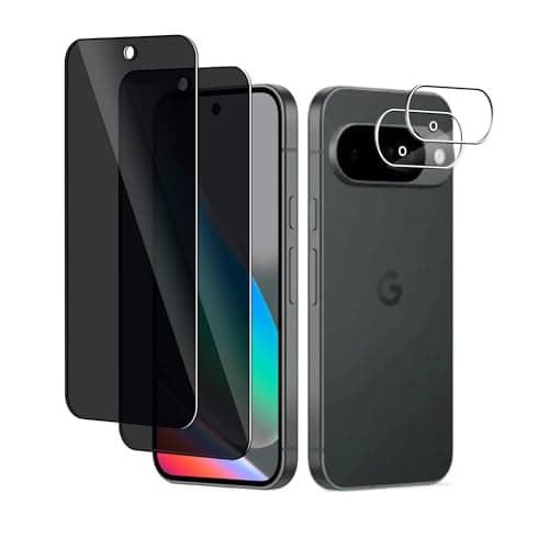 Afikyutu Protector de Pantalla Privacidad para Google Pixel 10, 2 Piezas Antiespía Cristal Templado + 2 Piezas Protector de Lente Cámara, Anti-Arañazos, Fácil de Instalar, 9H Dureza