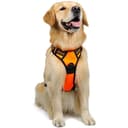 rabbitgoo Arnes Antitirones Perro Ajustable con Lineas Reflectantes Arnés Coche Perro Coche Adiesreamiento Arnes Perro Chaleco Transpirable con Asa Seguridad Grande Naranja - 1