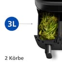Philips Airfryer 3000 Series Dual Basket, Heißluftfritteuse mit 2 Körben und Frühstücks-Set, 9L, RapidAir Plus Technologie, 90% weniger Fett, Energieeffizient, HomeID App (NA350/03) - 4
