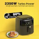 Dewelling Heißluftfritteuse XXL 9L - 2350W Airfryer für Schnellgar, 9 Programmen, LED Display & Warmhaltefunktion, Metall-Innenraum, moderne Luftfritteuse Für Familienmahlzeiten - 4
