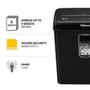 Fellowes Shredder Powershred FS-6C – 6 Sheet Cross Cut Paper Shredder for Home Use – Personal and Office Document Shredder – 15 Litre Bin – P-4 Security Level – Black - 2