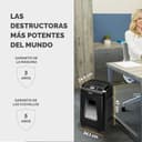 Fellowes Destructora de Papel FS-15C - Uso en Oficina en casa - Trituradora de Corte en partículas, destruye hasta 15 Hojas, Papelera extraíble 19L - Seguridad P4 - Negro - 7