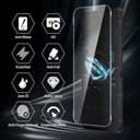 Euukzzea Protector de Pantalla para ASUS ROG Phone 8 /ROG Phone 8 Pro Cristal Templado, 3 Piezas Dureza 9H Vidrio Templado y 2 Piezas Protector de Lente de Cámara, HD Transparente - 8