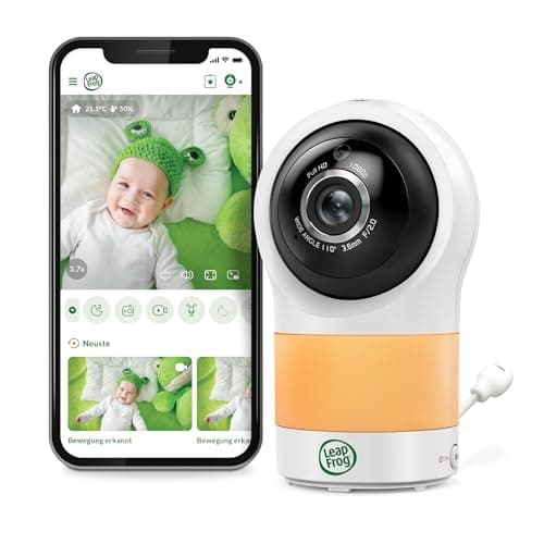 LeapFrog LF1911 Smart WiFi Baby Monitor with Video in FHD 1080P, Free App with Motion and Noise Detection, Color Night Vision, Privacy Mode, Remote Control of Rotation-Tilt Zoom