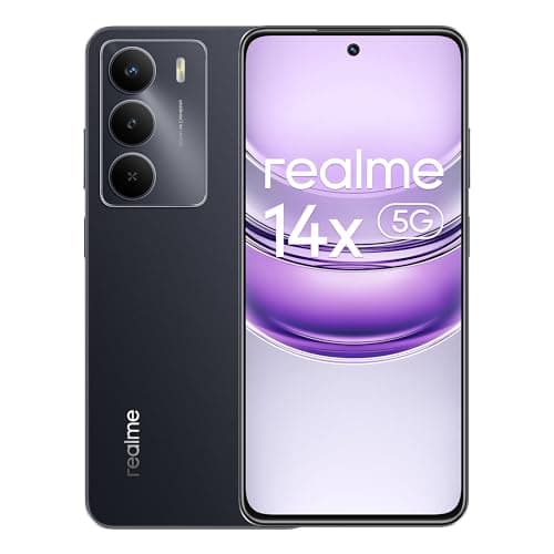 realme Smartphone 14X 5G 8+256GB, Dimensity 6300 5G, 120Hz Eye Comfort Display, 18GB Dynamic RAM, 50MP AI Camera, Carbon Black, No Adapter