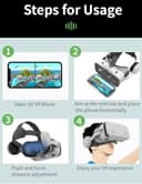 Occhiali VR 3D Visore Realtà Virtuale HD Compatibile Video Giochi per 4,7-7,2 pollici Android/iOS Smartphone (Bianco) - 7