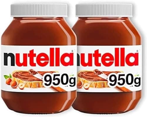 Nutella Chocolate Spread, Hazelnut, for Pancakes, Porridge, Muffins and Party Food, Unique Recipe, Smooth Texture and an Unmistakable Taste, 2 x 950g Jar