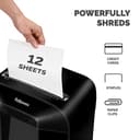 Fellowes 12 Sheet Paper Shredder for Office - Cross Cut Shredder with Auto Reverse Jam Solution & SafeSense Technology - Powershred LX85 Home Office Shredder with 19L Pull-Out Bin - DIN Level P4 - 3