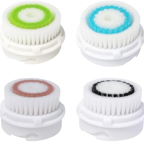 Ersatzbürstenköpfe kompatibel mit Clariso-nic Mia 1/2, Aria, Plus, Smart Profile – Sensitive & Deep Pore Gesichtsreinigungsbürsten – 4 Stück Nylon-Bürstenkopf für sanfte und porentiefe Reinigung