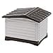 Ferplast Dog Villa XS Dog House for Extra Small Dog Breeds, Measures 23Lx17Wx18H Inches, Ventilated with Patented Fold-Out Porch, Cream with Dark Brown Bottom, Part # 87252799US1 - 2