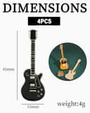 Zeayebsr 4 Stück süße Gitarre Brosche Set E-Gitarre Abzeichen für Musikinstrumente Hemden Mantel Pullover Rucksäcke, Brosche, Emaille Brosche, Emaille Pins - 2