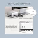 SATECHI Mac mini M4 Hub & Stand mit NVMe SSD Gehäuse, Aluminium Dock mit 2X USB-A bis 10 Gbit/s, 1x USB-A 480 Mbit/s, SD-Kartenleser und optimierter Belüftung für Mac mini M4 & M4 Pro – Silber - 4