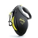 Flexi Correa retráctil Gigante Mediana para Perro (Cinta), 26 pies, Mediano, Negro/neón - 1