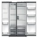 Hoover H-FRIDGE 700 MAXI Freestanding American Fridge Freezer, 4 Doors, Total No Frost Technology, E Class, 556L Total Capacity, Water and Ice Non-Plumbed, Silver, 91x70x178 cm - HOSS3T918EIXK - 2