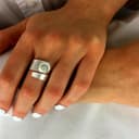 Silverly Anillos Ajustables Concha Ojo Shiva Mujer | Anillos Plata de Ley 925 | Anillo Plata Maciza Acabado Satinado Piedra Preciosa | Diseño Ajustable Piedra Nacimiento Espiral Envolvente - 3