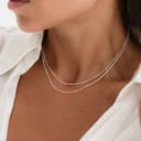 Meteorstarry Silberkette Damen 925 Ohne Anhänger,Layering Doppelte Kette Silber,Personalisiert Halskette Wasserfester Boho Schmuck Jewellery für Frauen Mädchen Freundin - 3