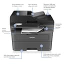 Brother MFC-L2800DW All-in-one Mono Laser Printer |Print, copy, scan & fax |Automatic 2-sided print | A4|UK Plug - 2