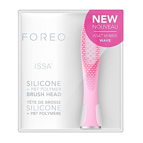 FOREO ISSA Hybrid Wave - Cabezal de cepillo de silicona y cerdas de polímero PBT (6 meses, duradero, intercambiable), color rosa