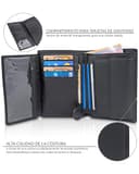 TRAVANDO Cartera Hombre Dublin con Bloqueador RFID, Billetera Negra, Tarjetero, Monedero Varón, Portamonedas, Regalo Wallet Vertical Bolsillo Monedas Botón a presión Tarjetera Ranuras - 3