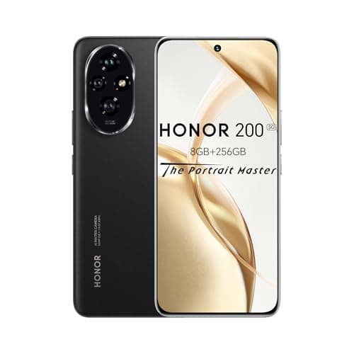 HONOR 200 Smartphone, telefono 5G, 8GB RAM 256GB6,7", ricarica rapida da 5.200 mAh a 100 W, tripla fotocamera principale da 50 MP, ultrasottile da 7,7 mm, schermo con protezione degli occhi,Black