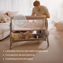 lionelo Luna Cuna de colecho portátil con colchon Cuna de Viaje Bebe co-Sleeping Desde recién Nacido hasta los 9 kg Altura e inclinación Regulables 4 Ruedas con Bloqueo ventilada - 5