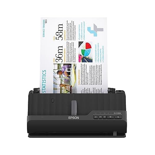 Epson Workforce ES-C320W Wireless Compact Desktop Document Scanner with Dual Scan and Automatic Document Feeder (ADF) for PC and Mac