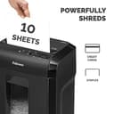 Fellowes Paper Shredder for Home Office Use - 10 Sheet Micro Cut Shredder for Home and Office Use - Deskside Shredder with 19 Litre Pull-Out Bin - Powershred 10M - Superior Security P5 - Black - 3