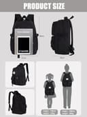 FIORETTO Lightweight School Backpack Womens, Cute School Bag for Teenager Girls, 145.6 Laptop Rucksack Backpack for School Casual Daypacks Travel Backpack for College Work Black 25L - 5