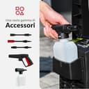 LEHMANN Jukon Idropulitrice Alta Pressione, 1600 W, Pressione max. 200 bar, Portata 480 l/h, Autoadescante, Con Accessori - Pistola, Lance, Lancia Schiuma, Spazzola per Patio, Spazzola per Cerchi - 5