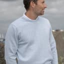 Calvin Klein Herren Baumwolle Sweater - Light Blau Marl - M - 5