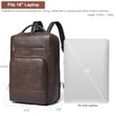 Shrrie cuoio laptop zaino per donne e uomini, 16 pollici impermeabile computer zaino, con connessione di ricarica USB，28 L estensibile lavoro Business Weekender College,Caffè - 6