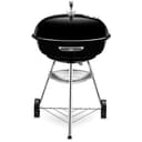 Weber Compact Kettle BBQ a carbone, sup. cottura Ø 47 cm, barbecue con coperchio e caldaia smaltati in porcellana, supporto a tre gambe e ruote, sup. cottura cromata - Nero (1221004) - 2