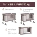 Chicco Next2Me Forever, 3-in-1-Babybett für Neugeborene, Bistellbett, das zu einem Montessori-Bett wird, bis 4 Jahre (22 kg), verstellbare Höhe, gute Luftzirkulation, 4 Räder, inklusive Matratze - 3