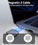 140W C to Magnetic 3 Charger, Compatible with MacBook Air 13, 15 Inch/Mac Book Pro 14, 16 Inch, M1/M2/M3/M4 from 2021/2022/2023/2024/2025 Models, 6.6FT【Original Quality】 - 4