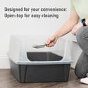 Iris Ohyama, Bandeja de Arena Extra Grande para Gatos, Caja de Arena XL, Gris, Bandeja de Lados Altos, Lados extraíbles, a Prueba de Fugas, fácil Limpieza, para Gatos Adultos Grandes, Dos Animales - 8