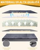 Favodormir Cuccia Cane Interno Taglia Grande Sfoderabile e Lavabile, Ortopedica Cuscino Letto per Cani Base Antiscivolo Materassino Cane Esterno, Grigio Scuro, 104x68x8cm - 4