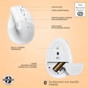 Logitech Lift für Mac, Kabellos Vertikale Ergonomische Maus, Bluetooth, Leise Klicks, Leises Smartwheel, 4 Anpassbare Tasten, Kompatibel mit macOS/iPadOS/MacBook/iMac/iPad - Weiß - 7