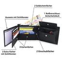 FOMAX Herren Geldbörse aus echtem Leder mit RFID Schutz, Echtleder Querformat Portemonnaie für Männer, Schwarz - 2
