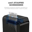 Fellowes 20 Blatt Aktenvernichter Partikelschnitt (P4), Papierschredder für Büro, Homeoffice, Powershred LX220, Schredder mit 30L Papierkorb, 100% staufrei, Safesense, Füllstandsanzeige, schwarz - 2