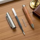 LN Roma Pen, Splendida Penna Roller, Penna a Sfera, Refill Inchiostro Nero, Penna Artigianale, Penne Professionali, Penna Fatta a Mano, Penne Eleganti, Confezione Regalo (Basic-Cromo/Legno) - 3