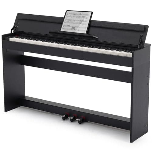 MUSTAR Digital Piano 88 Weighted Keys for Beginners, Full-Size 88 Key Piano Keyboard Semi Weighted, Electric Piano Keyboard 88 Keys with 3 Pedals, USB/MIDI, Wireless Connection (Black)