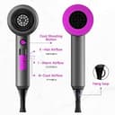 Ionen Föhn AC Motor 1800W Haartrockner, slopehill Schnelltrocknen Hair Dryer, Salon Haarfön mit Heiß-/Kalttaste, 3 Fön Concentrators and Diffuser, 3 Temperatureinstellungen, 2-Gang（Violett） - 6