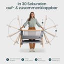 Tutti Bambini CoZee® Air Beistellbett Baby & Baby Reisebett mit Matratze - Kompakt faltbar mit Tasche - Atmungsaktive Matratze & 6-fache Höhenverstellung - 0-6 Monate (Eiche & Anthrazit) - 7