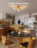 Lanmorn Plafoniera LED Soffitto Intelligente WiFi, 38W Smart Lampadario Design Moderno a Fiore, Dimmerabile 3000K-6500K 2000LM, Compatibile con Alexa e Google Home, App Smart Life, Oro - 6