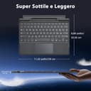 MoKo Tastiera Bluetooth Italiana con Touchpad per Microsoft Surface Pro 11/ Pro 10/ Pro 9/ Pro 8/ Pro X da 13", Layout QWERTY Tastiera Sottile di Type Cover con Portapenna (senza Ricarica), Grigio - 6