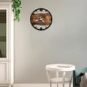 predolo Wanduhr Holz Wanddeko Leise Wohnzimmeruhr Dekorative Uhr mit Rustikalem Holzmaterial Ruhigem Uhrwerk Und Künstlerischem Baumringmuster für Büro, Küche, Schlafzimmer, Wohnzimmer, Braun - 7