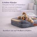 CORTES PETS Cuccia ortopedica per cani di taglia piccola – Divano per cani – Rivestimento sfoderabile e lavabile, bordi rialzati – Sofà – Memory Foam, impermeabile – Cuscino per cani 60 x 48 cm - 4