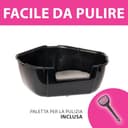 Ferplast Lettiera Gatto Angolare, Toilette per Gatti Grandi, in Plastica con Bordi Alti, Facile e Veloce da Pulire L 56,5 x W 50 x H 21,5 cm, paletta inclusa, Nero - 3