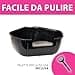 Ferplast Lettiera Gatto Angolare, Toilette per Gatti Grandi, in Plastica con Bordi Alti, Facile e Veloce da Pulire L 56,5 x W 50 x H 21,5 cm, paletta inclusa, Nero - 3